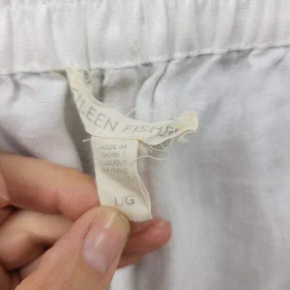 Eileen Fisher Cream Ankle Pants - Picture 7 of 8